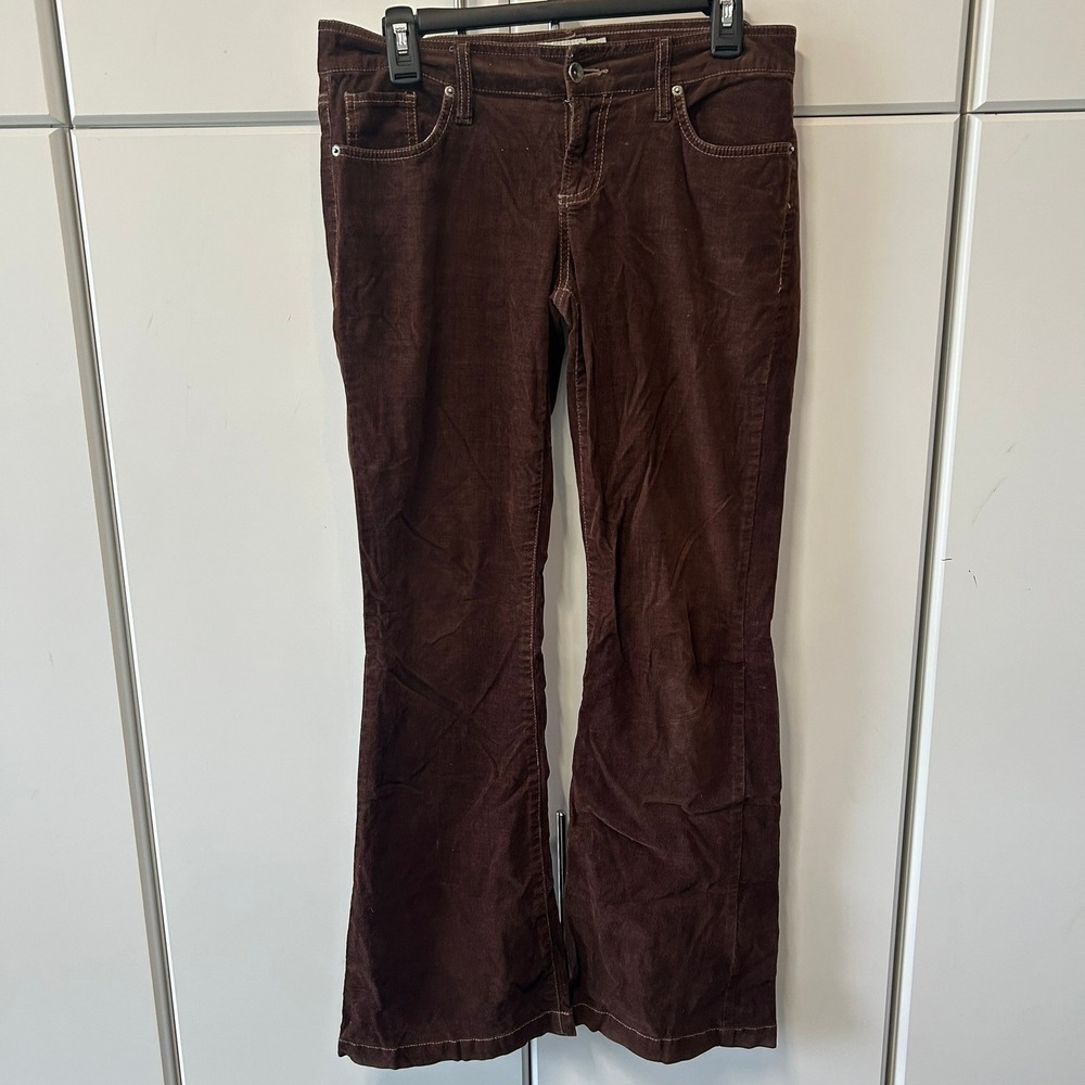 Anchor Blue Brown Corduroy Flare Pants Low Rise Y2K Vintage Size 9‎ Chocolate